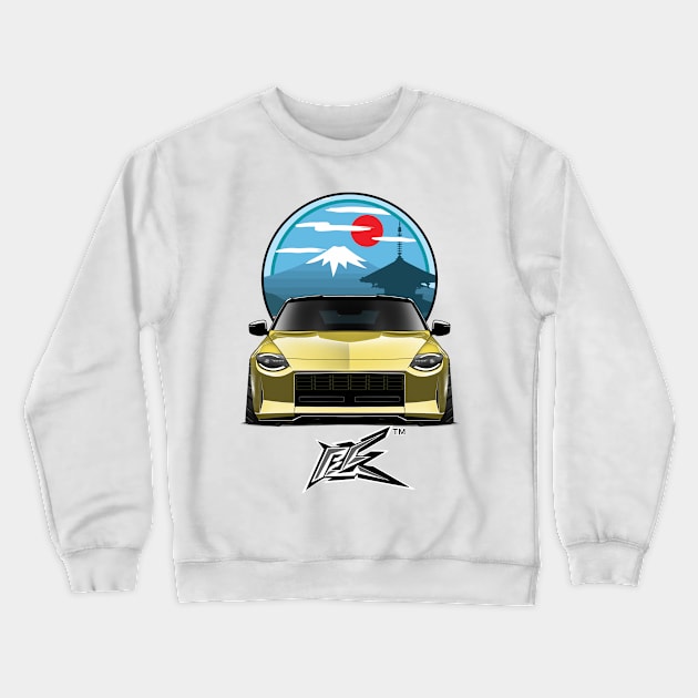 nissan 400z lowered stanced black yellow Crewneck Sweatshirt by naquash